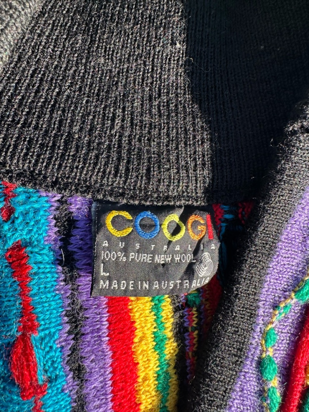 Coogi Australia Multicolor V-Neck Knit Sweater - Picture 2 of 3